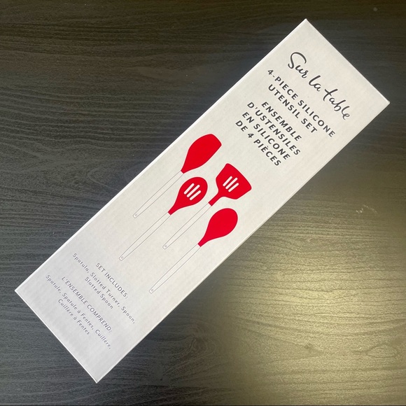 NEW Sur La Table Red 4-Piece Silicone Kitchen Utensil Set - Picture 2 of 6